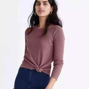 Madewell Ribbed Jacquard Knot-Front Top